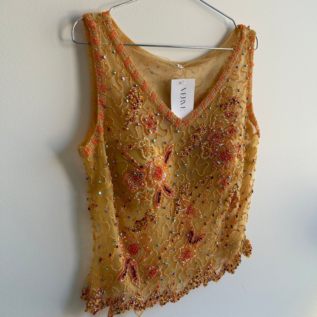 Orange beaded tank