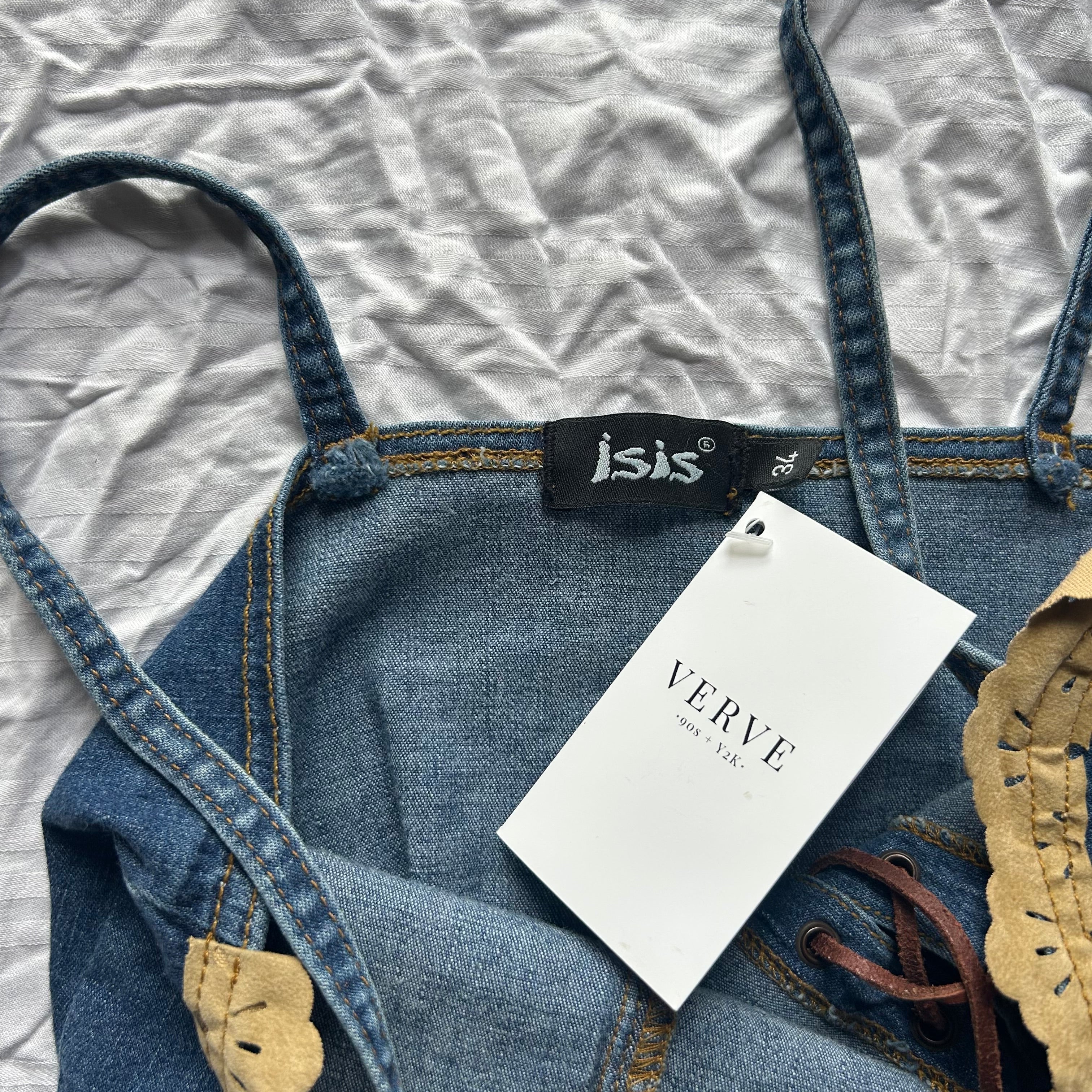 Blue Denim Top: Size XS-S