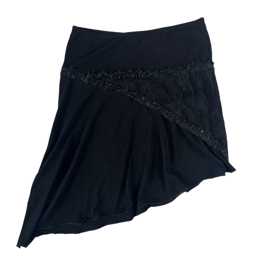 Black asymmetrical skirt- M/L