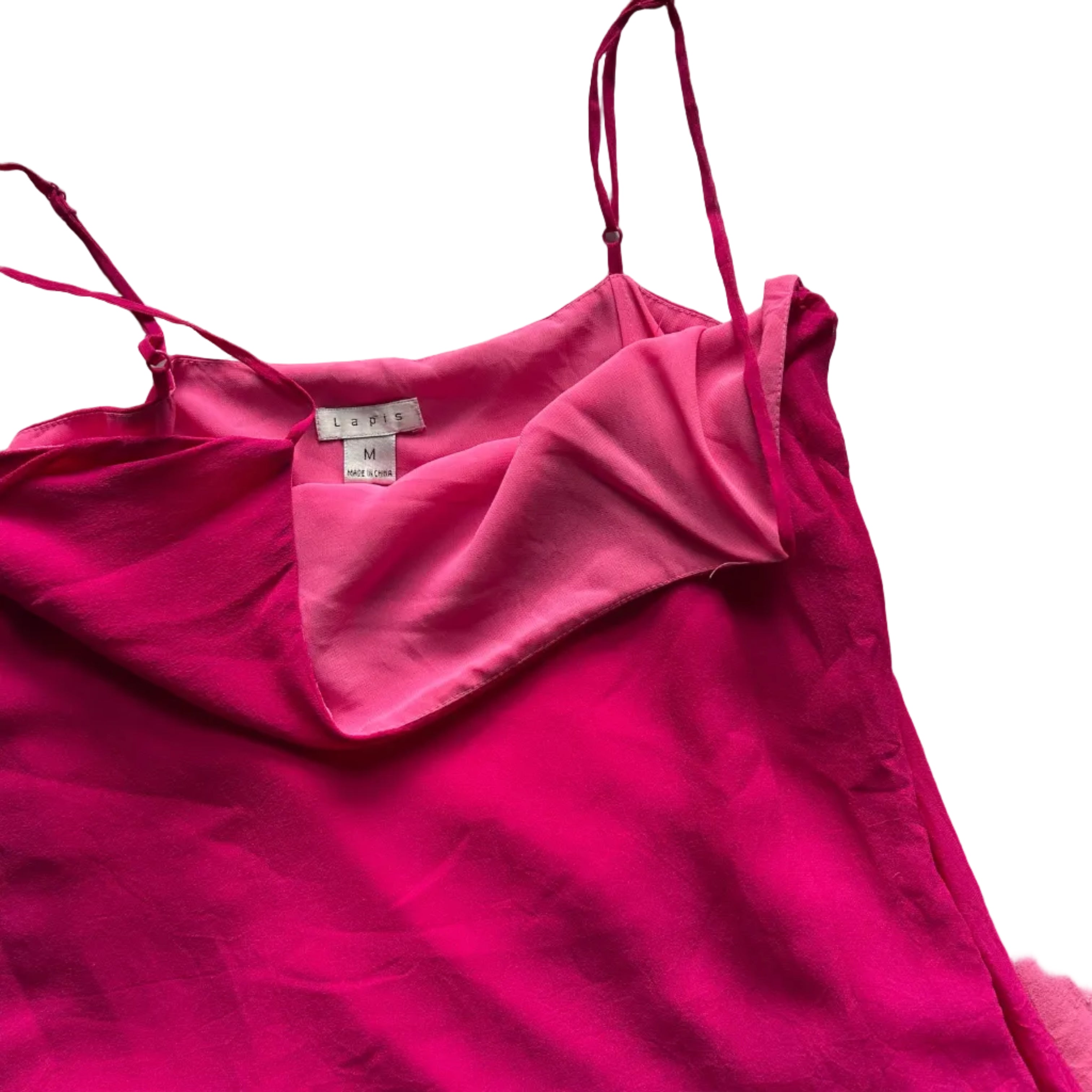 Pink Beaded Silk Dress: Size M
