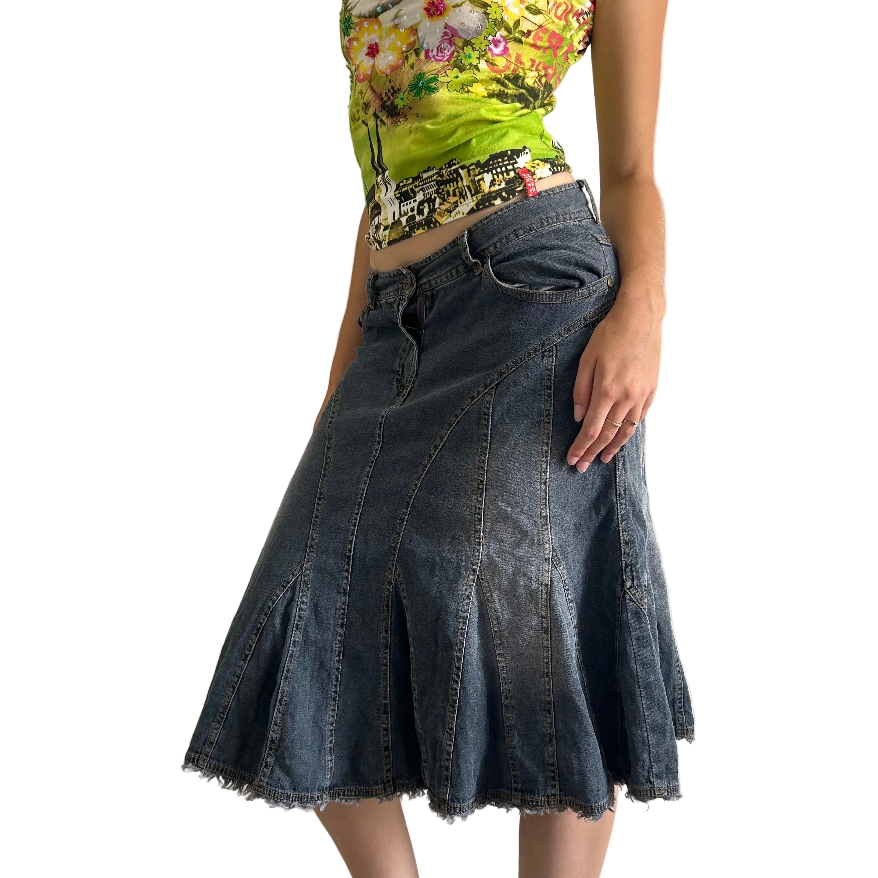 FRN Jeans denim and linen skirt- size medium