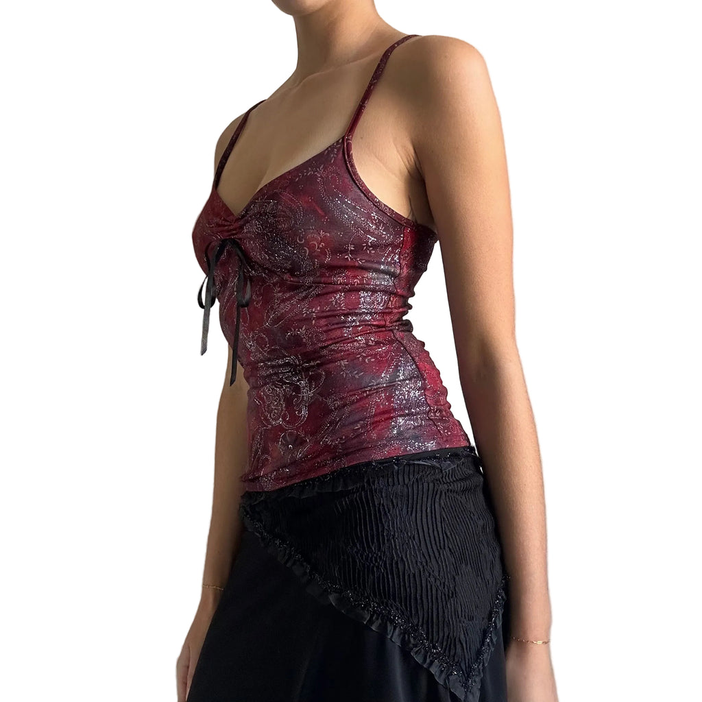 Cami with tie up bow detail: XS/S