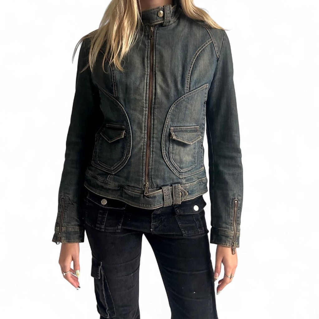 Quilted lined denim jacket- medium