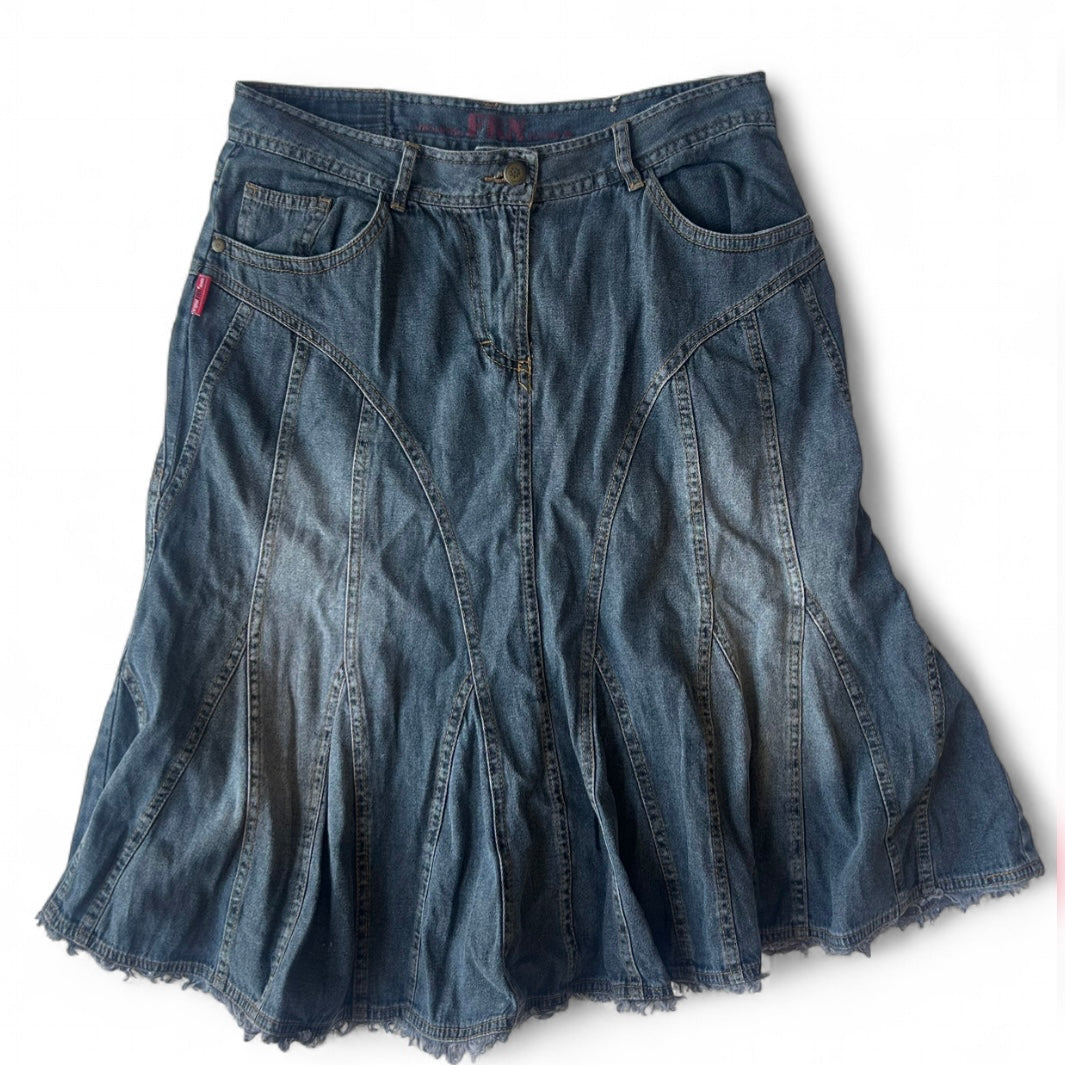 FRN Jeans denim and linen skirt- size medium
