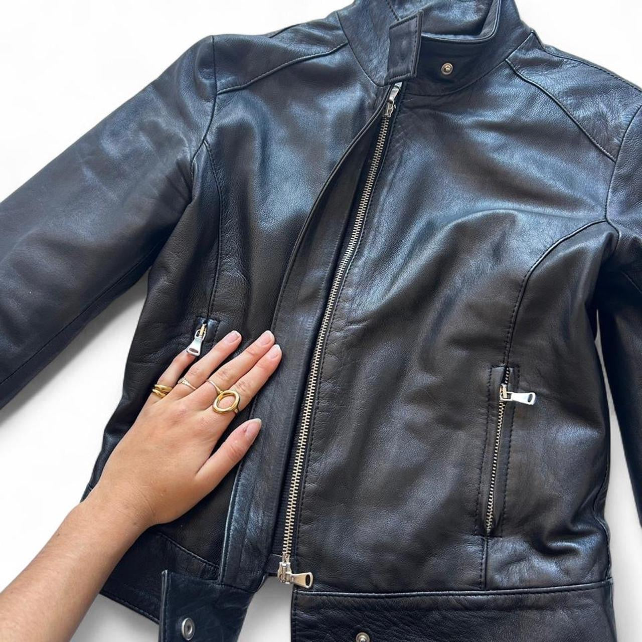 Mira furs Italian cafe racing leather jacket - S