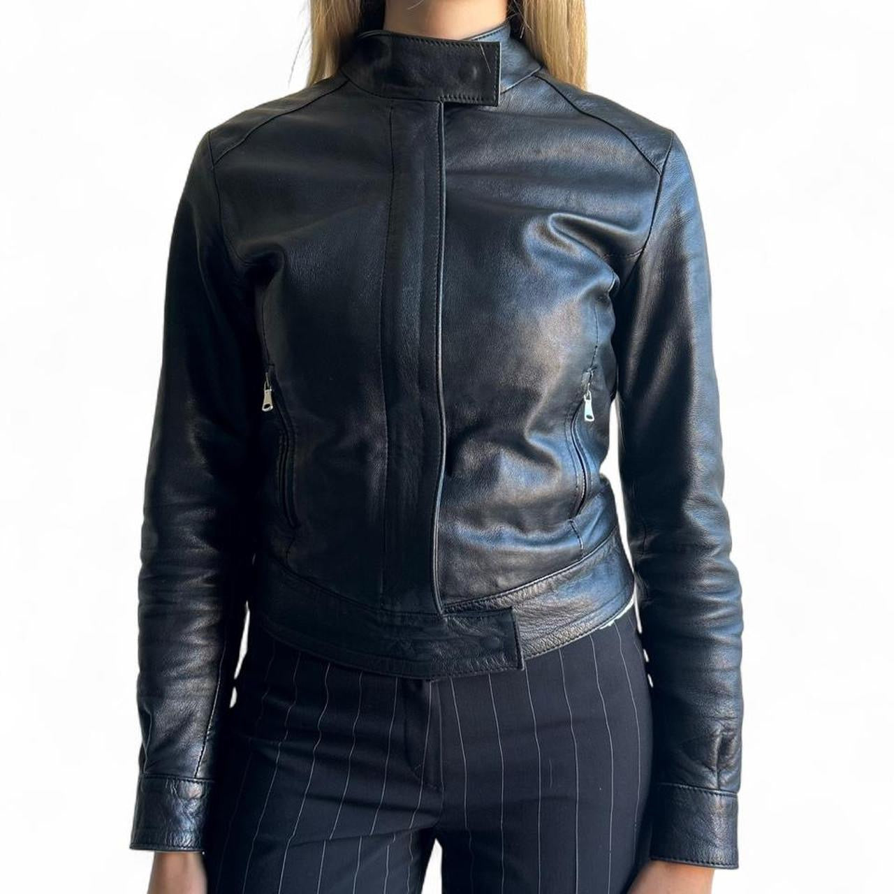 Mira furs Italian cafe racing leather jacket - S