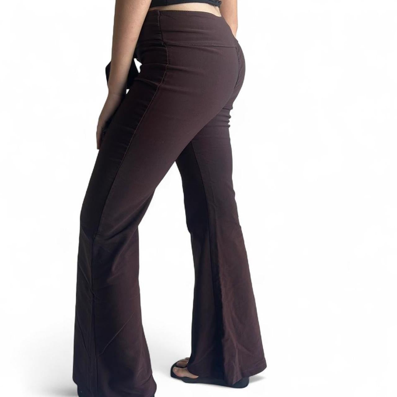 Made in Italy brown flare trousers with belt- M