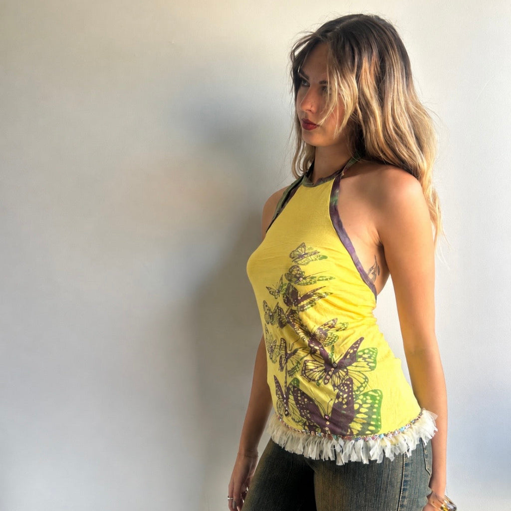 Butterfly halter top made in Italy M/L