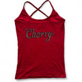 Cherry tank top with crossed straps- S