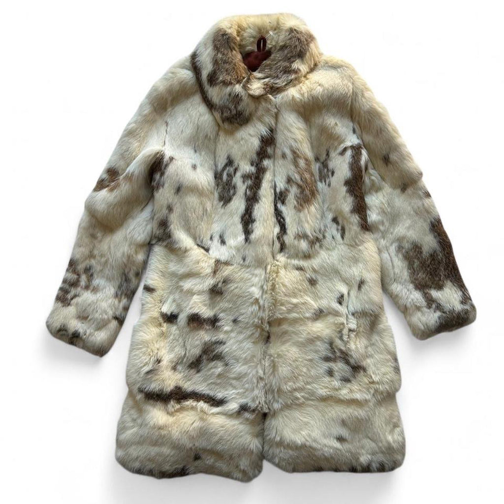 Rabbit fur mid length coat- S/M