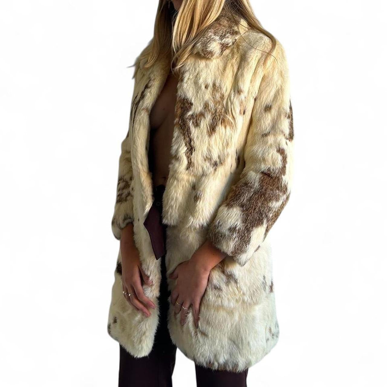 Rabbit fur mid length coat- S/M