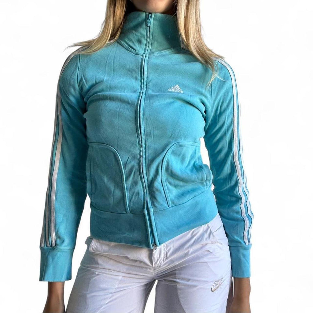 Blue Adidas zip up jacket- S