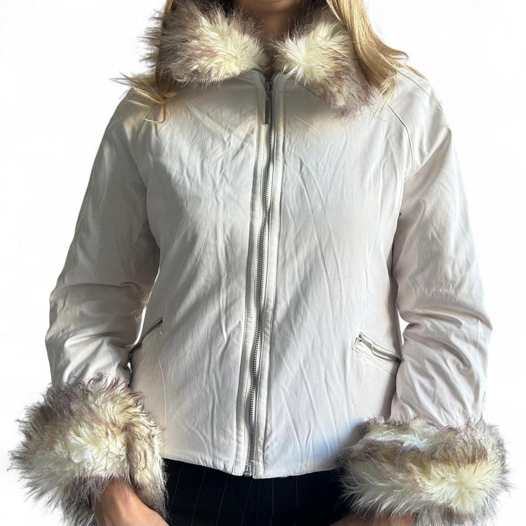 Elle puffer jacket with faux fur- M