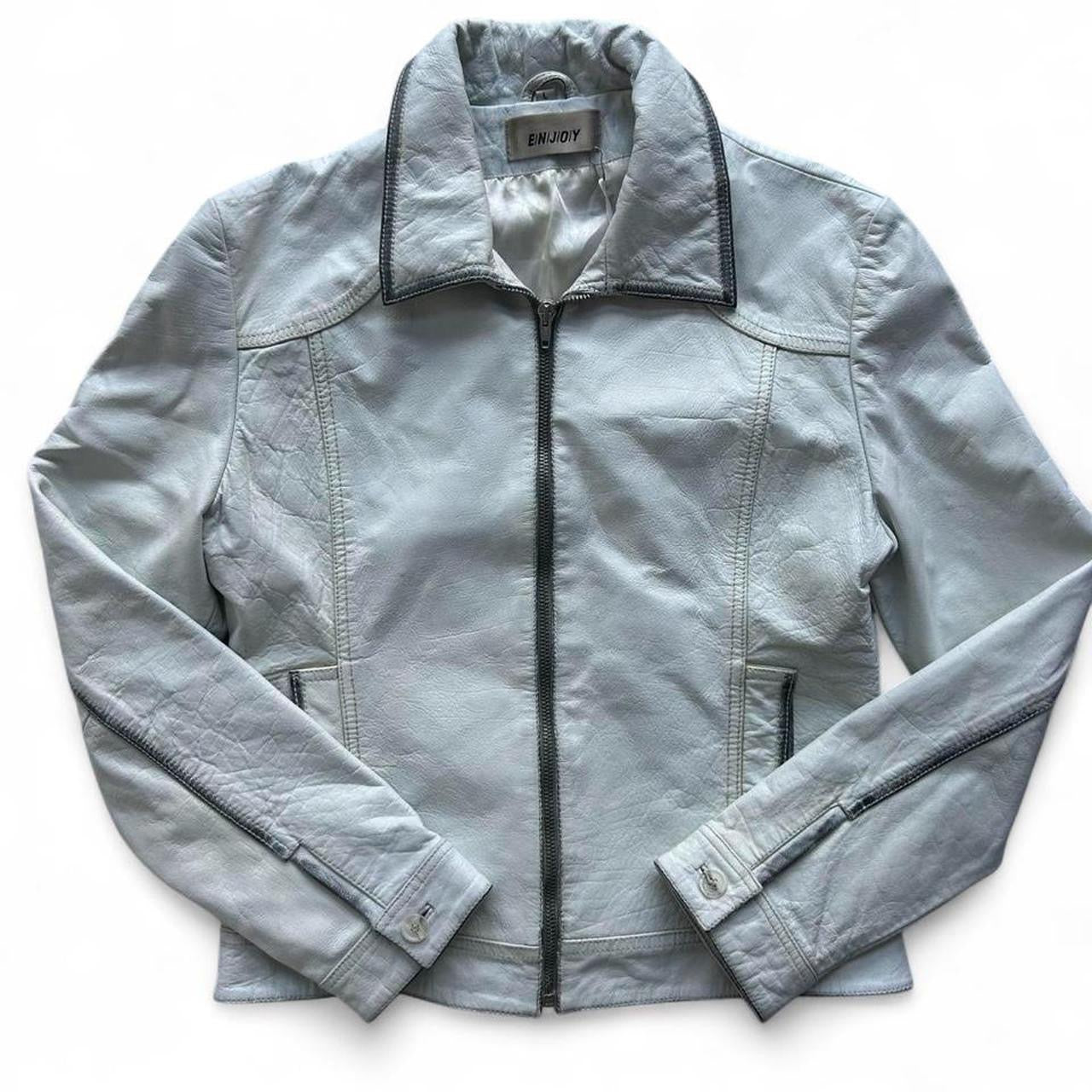 White leather jacket- M/ L