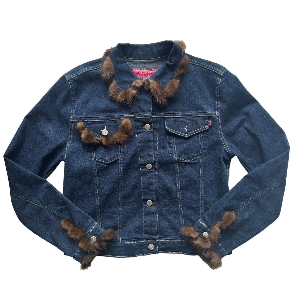 Wild Jeans denim jacket with fur details- small