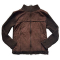 Brown wool/ acrylic made in Italy zip up- XS/small
