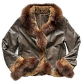 Leather and fur jacket- M
