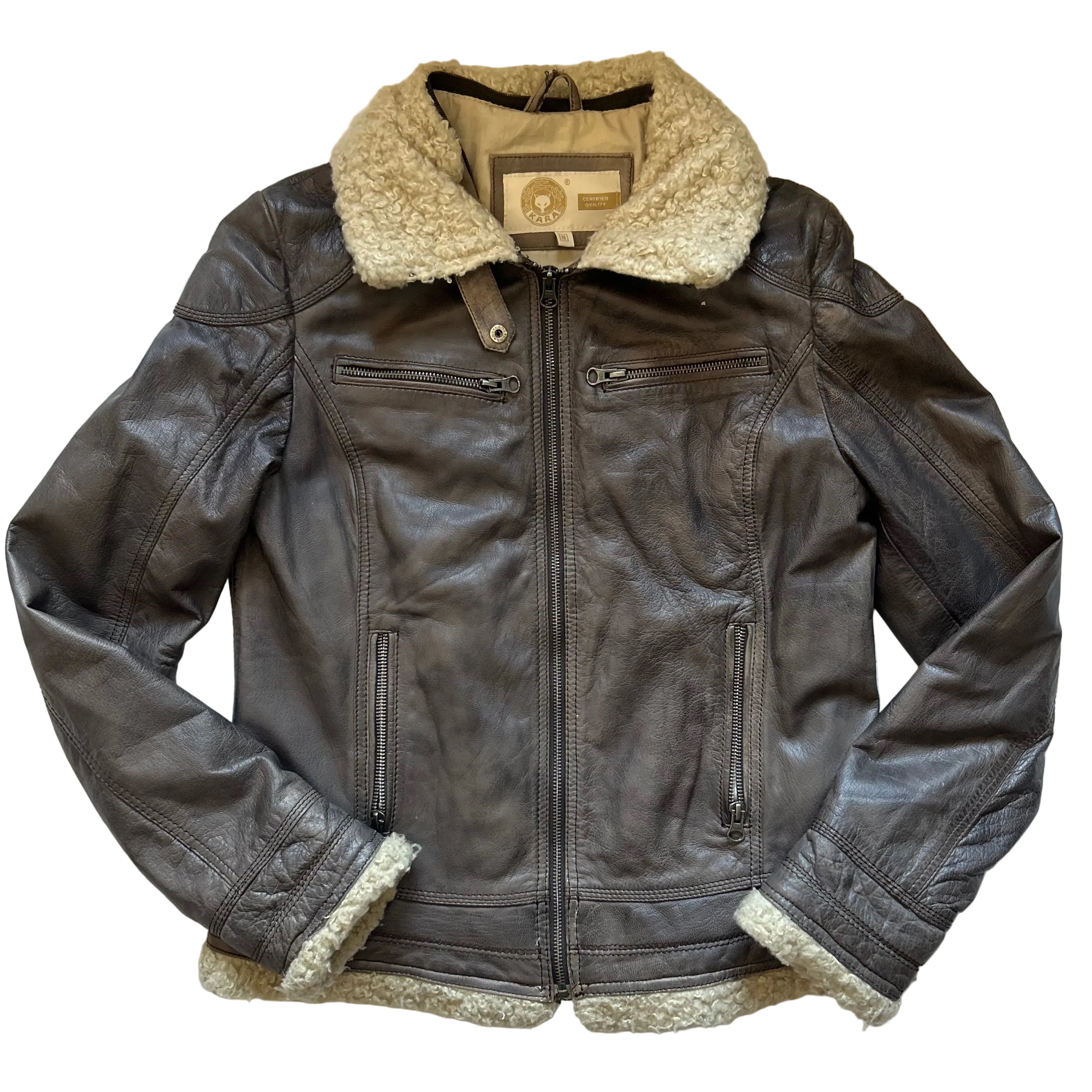 Shearling leather jacket- medium