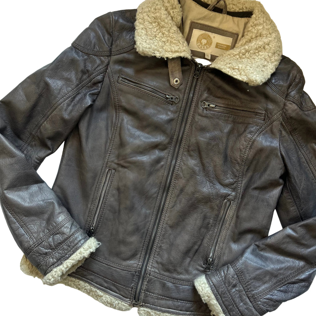 Shearling leather jacket- medium