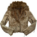 Anna Rita N patchwork real fur jacket- size small