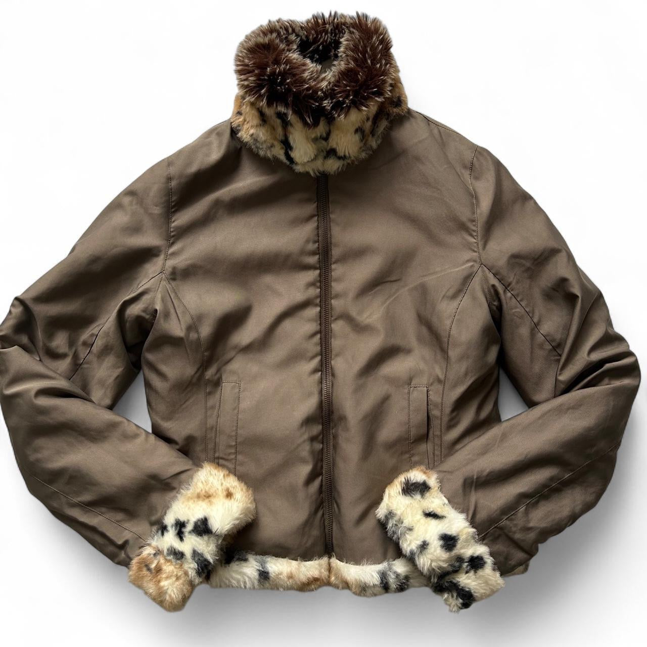 Reversible faux fur jacket- small/medium