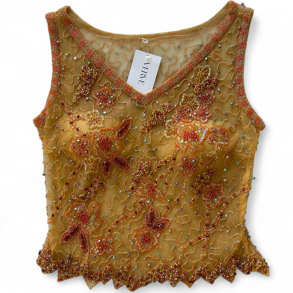 Orange beaded tank