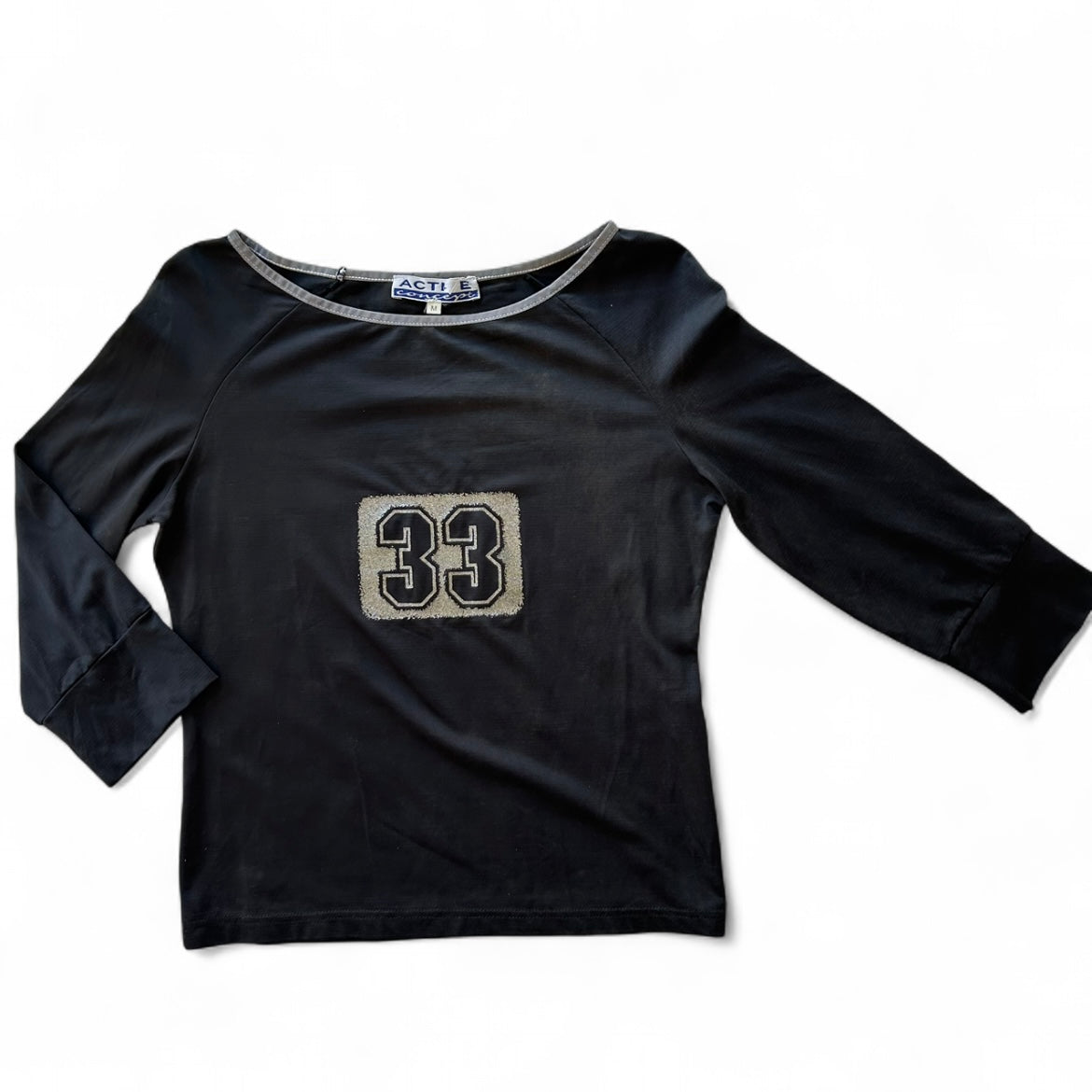 Black numbered 3/4 sleeve