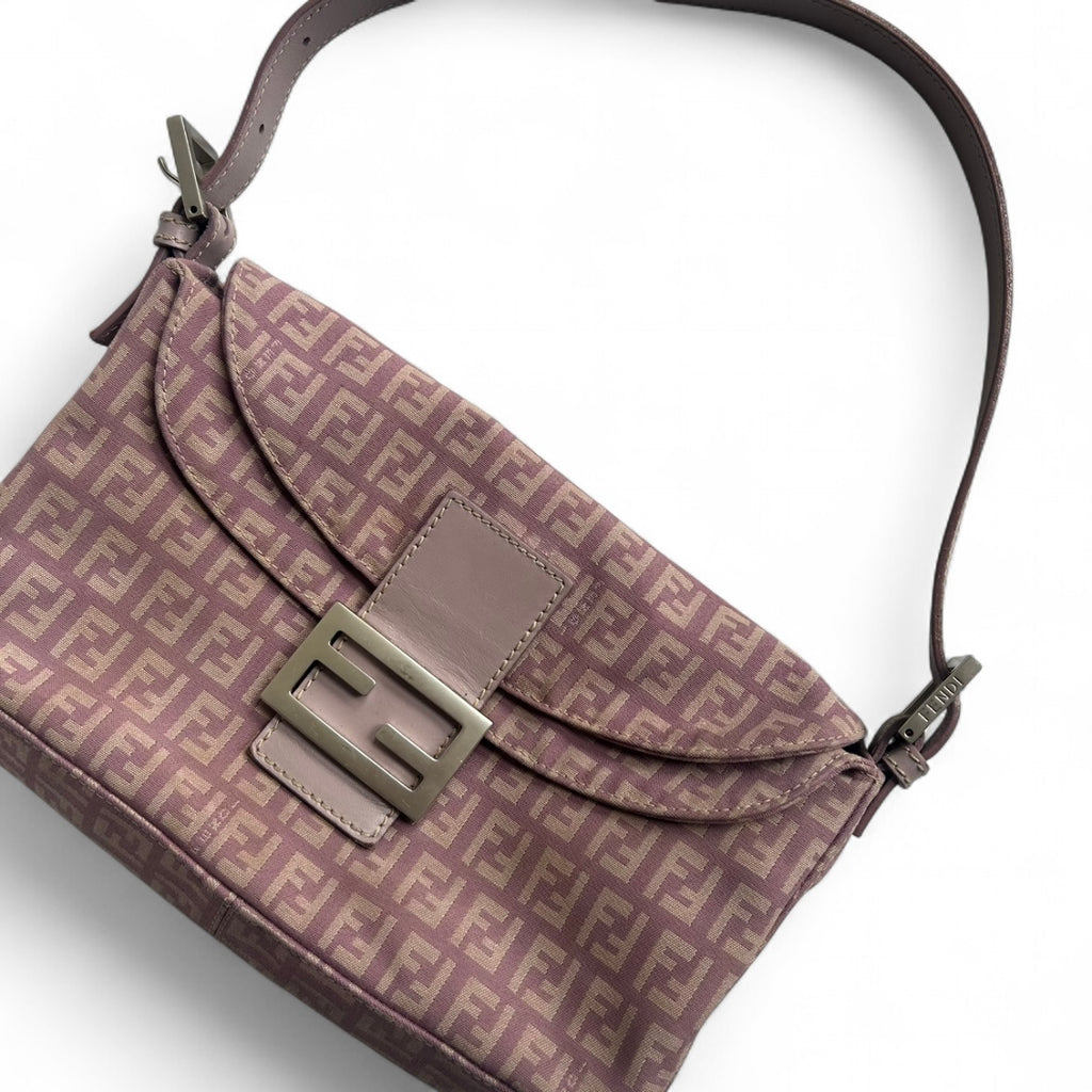 Lilac purple Fendi Zucca Baguette