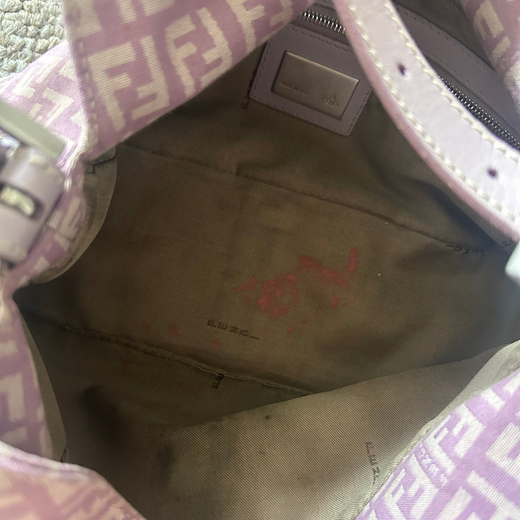 Lilac purple Fendi Zucca Baguette