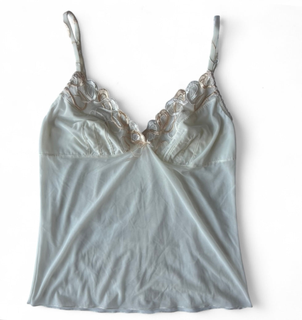 White mesh/lace cami- size small/medium